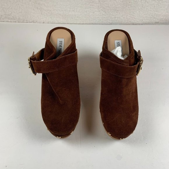 Steve Madden Hilde Brown Suede Women's Leather Studded Clogs Size 9.5 NIB S0368 - Picture 3 of 10
